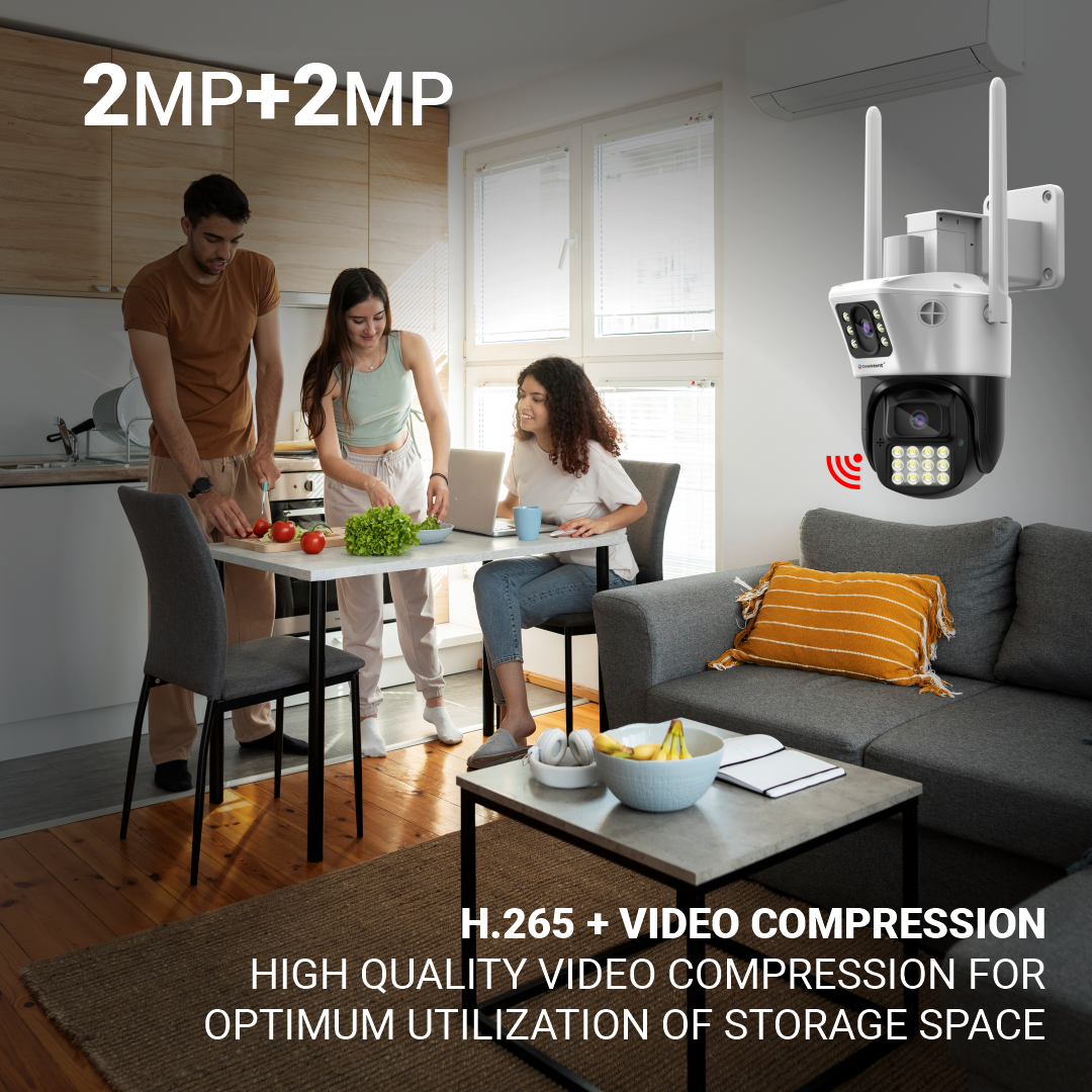 Consistent 2+2MP Linkage 4G Pan Tilt CCTV Camera, Outdoor Indoor Security Camera, Water Proof, 2 Way Talk, Motion Detect, Supports SD Card Up to 256 GB, Color Night Vision (Protect Linkage) - Image 2
