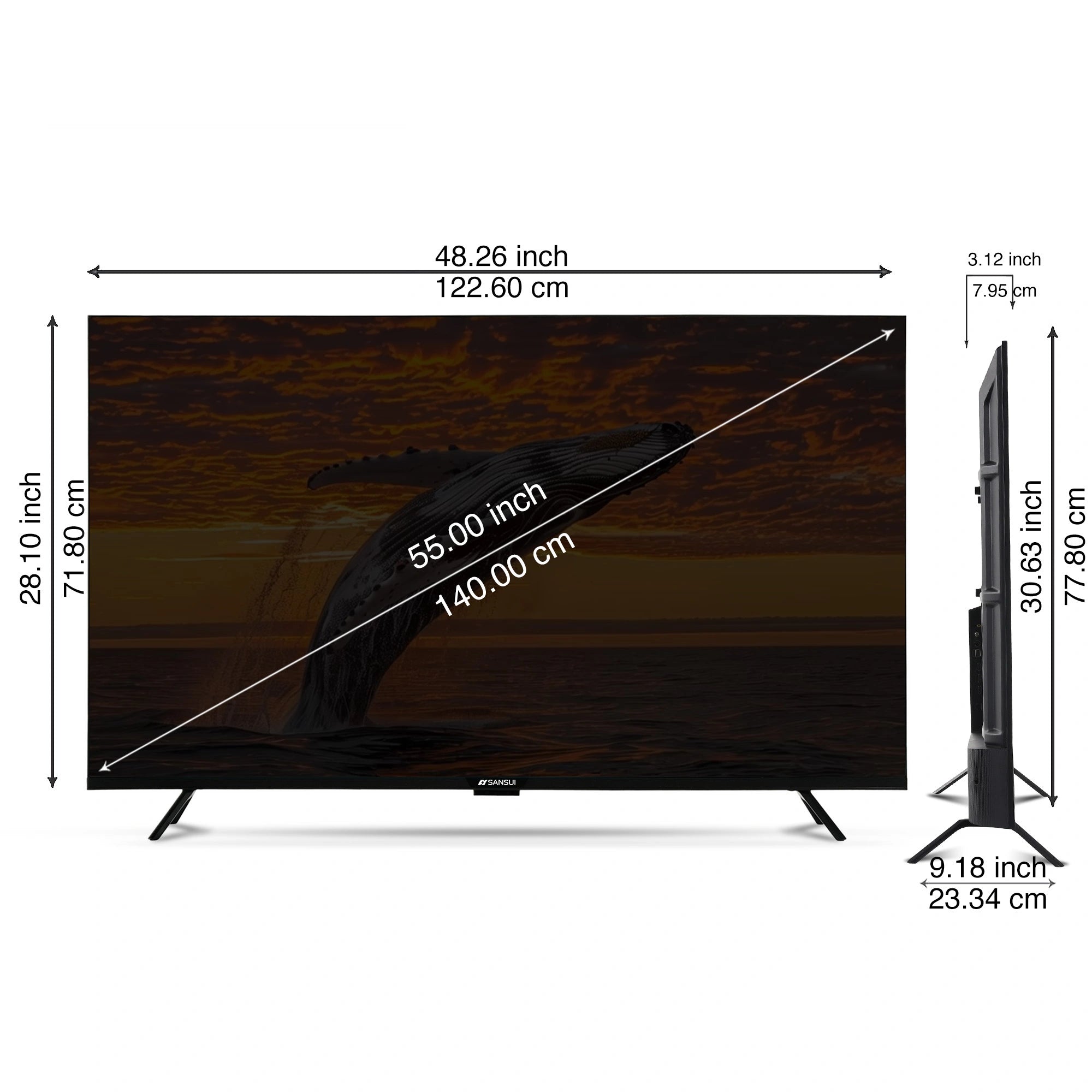 Sansui 140 cm (55) Google TV QLED (4K), HDR10+, HSR 120 Hz with Dolby Vision, Dolby Atmos & 30W Box Speaker (JSW55UG23Q) - Image 12