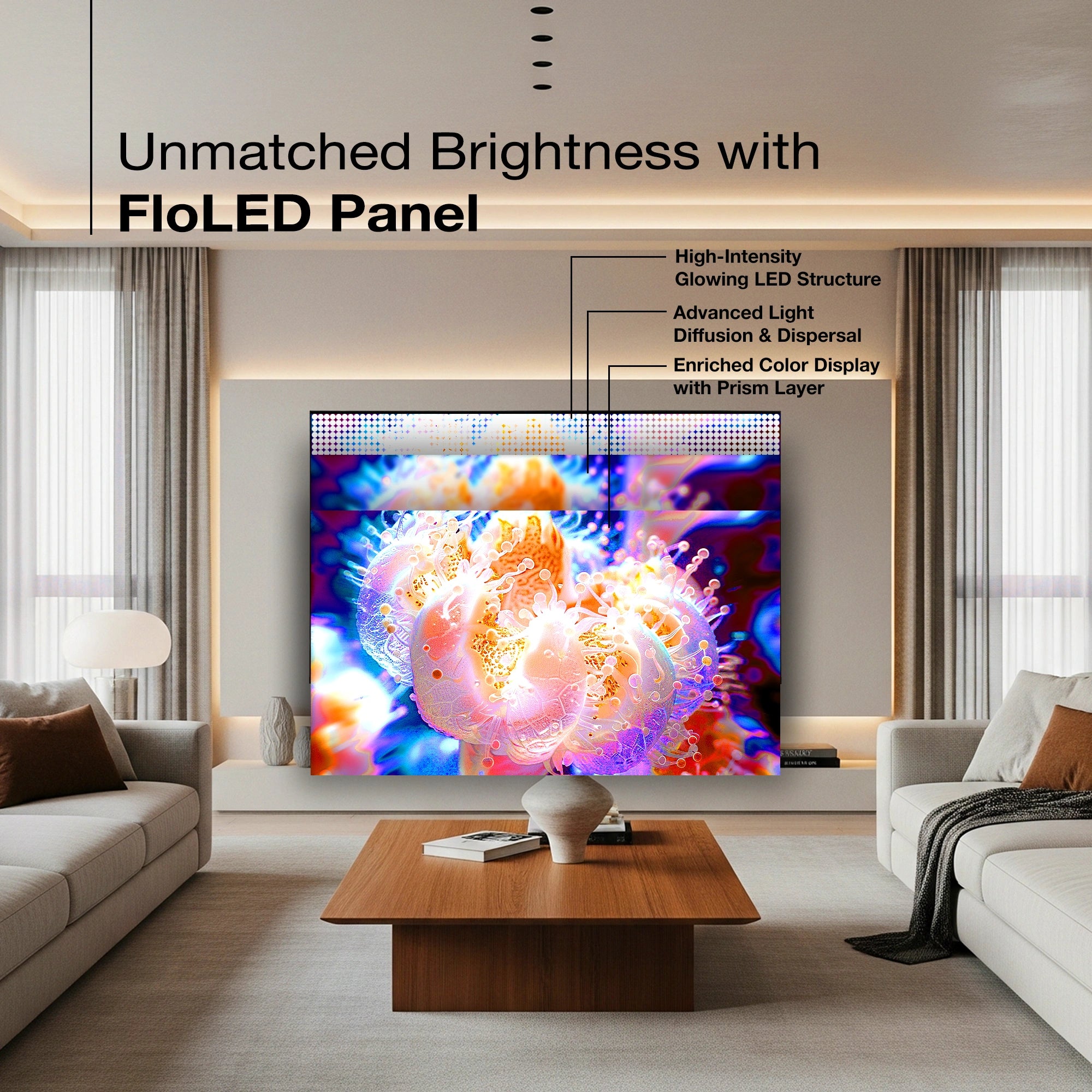 Sansui 140 cm (55) Google TV QLED (4K), HDR10+, HSR 120 Hz with Dolby Vision, Dolby Atmos & 30W Box Speaker (JSW55UG23Q) - Image 2