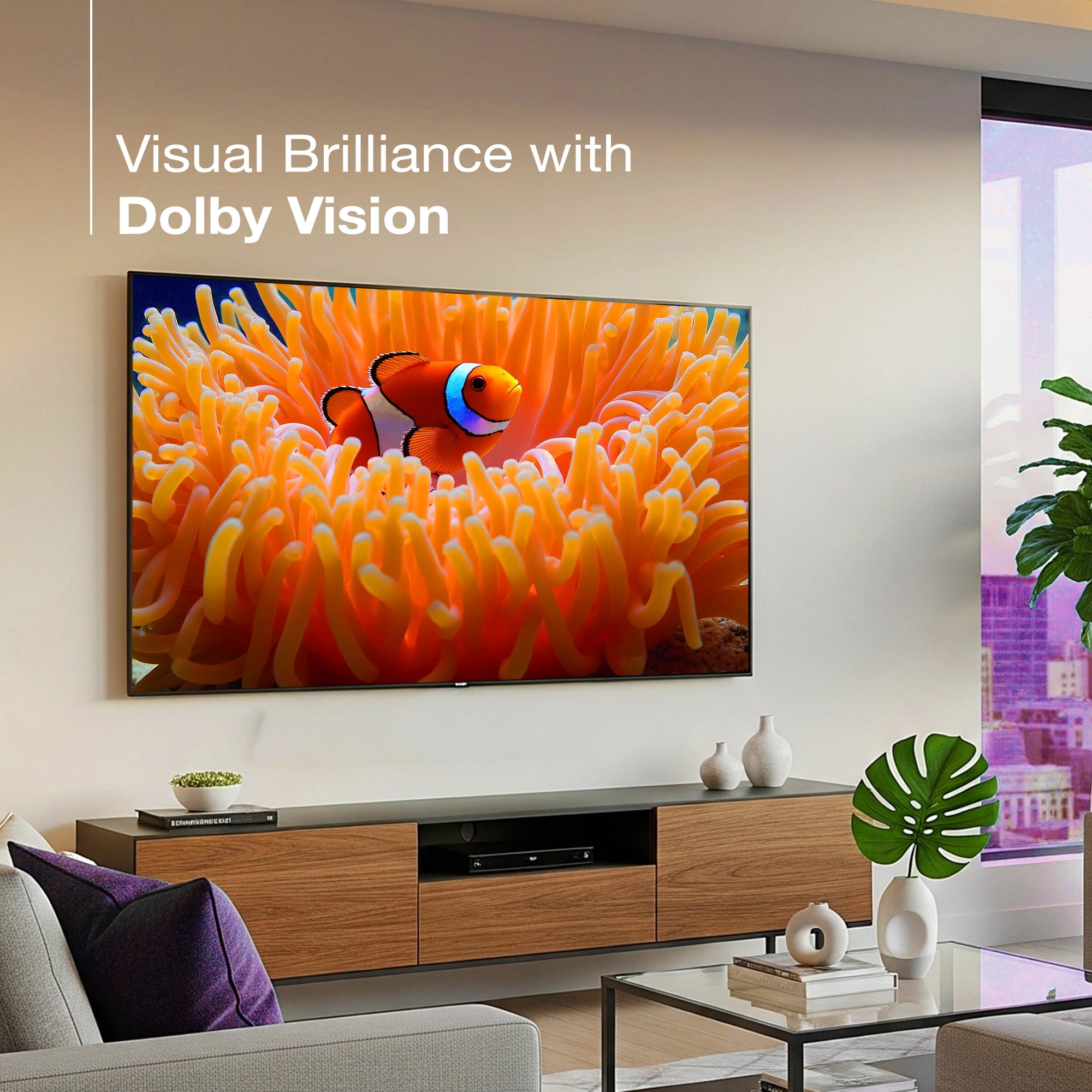 Sansui 140 cm (55) Google TV QLED (4K), HDR10+, HSR 120 Hz with Dolby Vision, Dolby Atmos & 30W Box Speaker (JSW55UG23Q) - Image 3