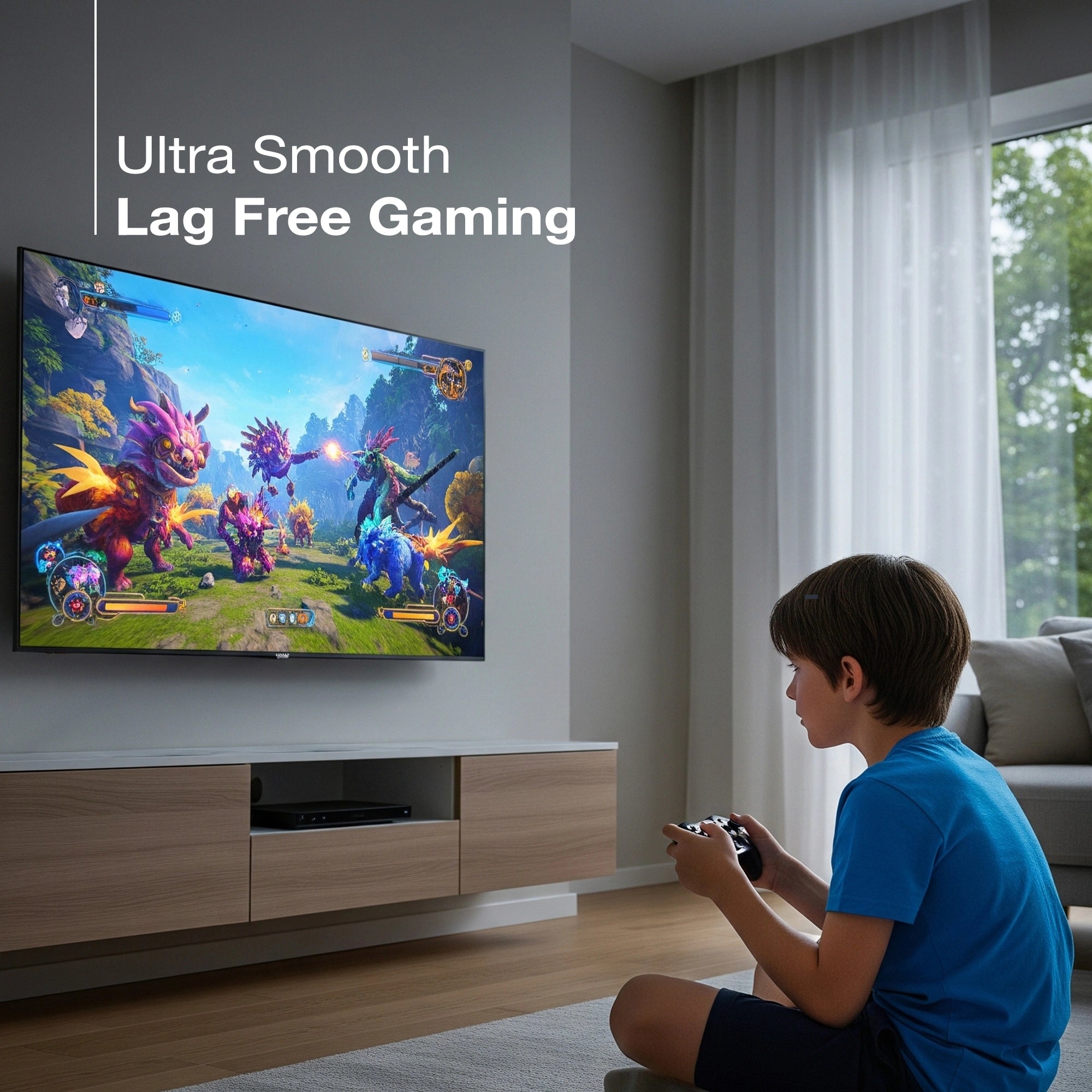 Sansui 140 cm (55) Google TV QLED (4K), HDR10+, HSR 120 Hz with Dolby Vision, Dolby Atmos & 30W Box Speaker (JSW55UG23Q) - Image 7