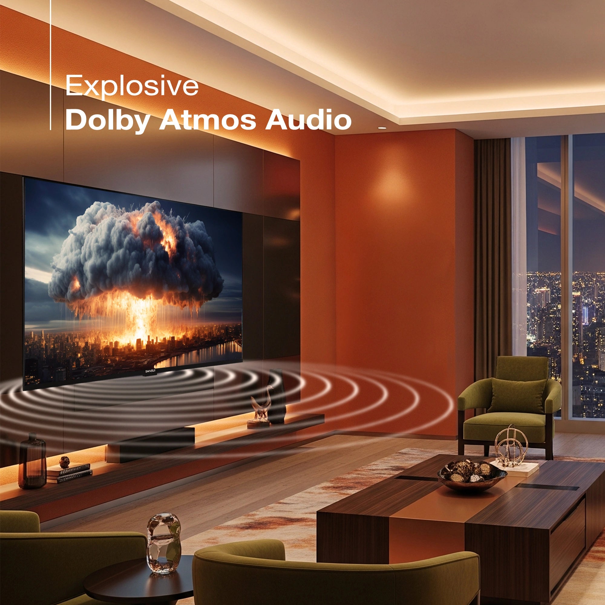 Sansui 190 cm (75) Google TV QLED (4K), HDR10+, HSR 120 Hz with Dolby Vision, Dolby Atmos & 30W Box Speaker (JSW75UG23QF) - Image 2