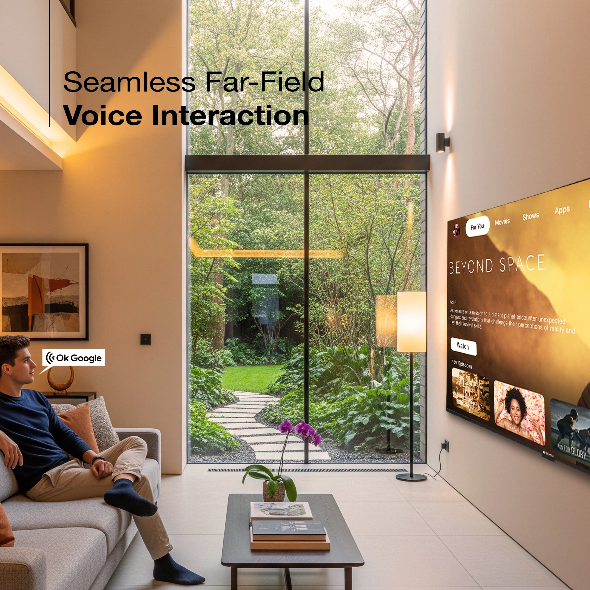 Sansui 190 cm (75) Google TV QLED (4K), HDR10+, HSR 120 Hz with Dolby Vision, Dolby Atmos & 30W Box Speaker (JSW75UG23QF) - Image 3