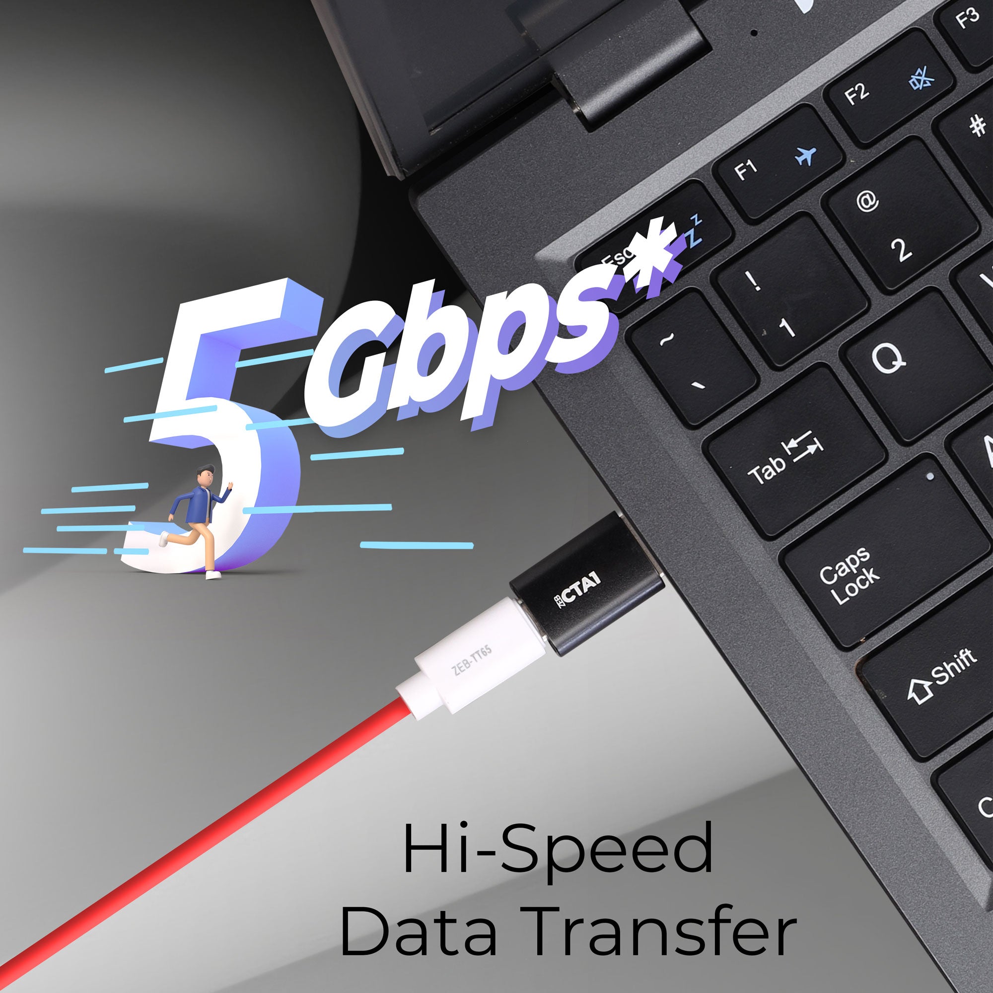 Zeb CTA1 USB Type C to Type A Converter - Image 2