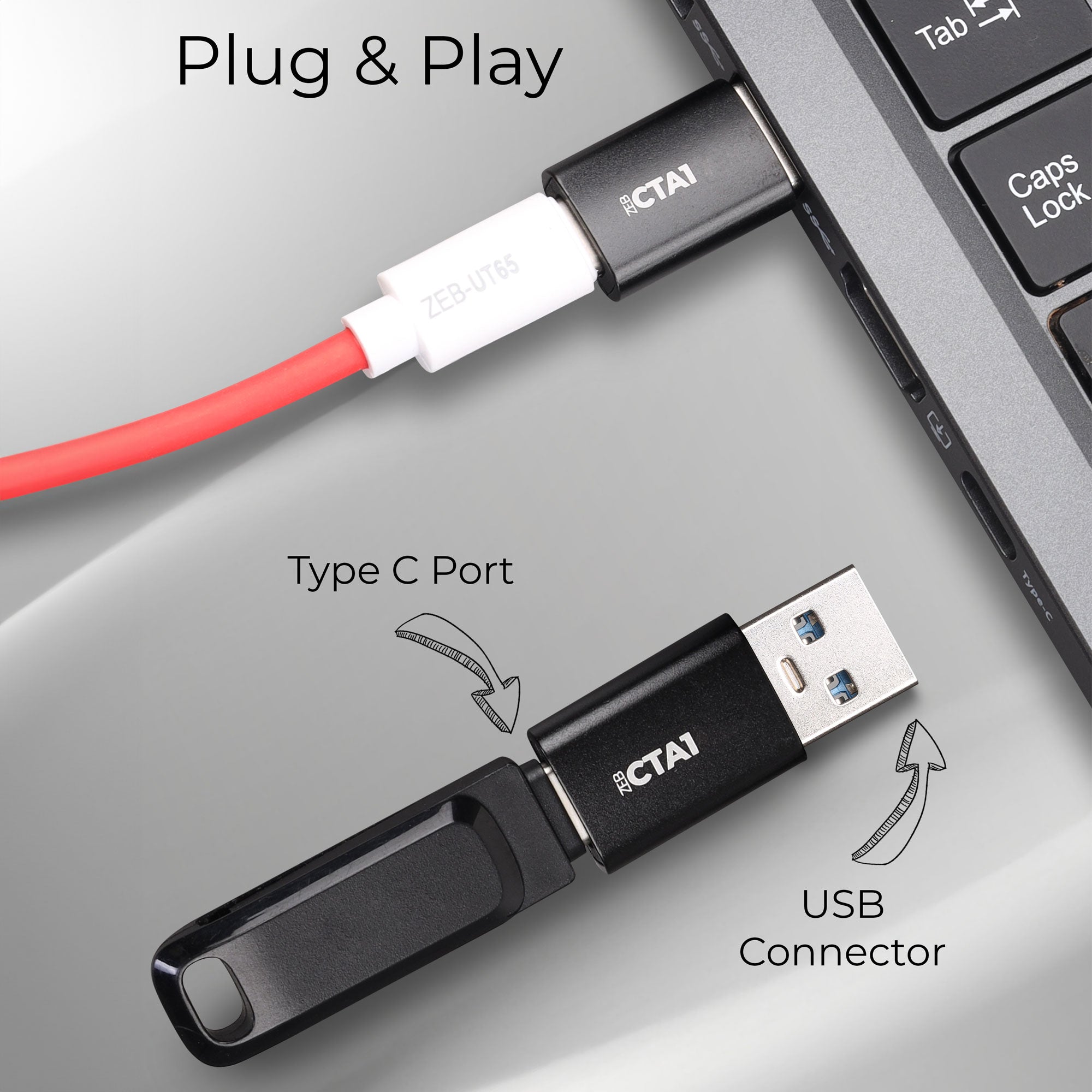 Zeb CTA1 USB Type C to Type A Converter - Image 4